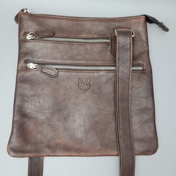 I Malatesta Leather Brown Crossbody Shoulder Bag Made in Italy - Picture 1 of 14